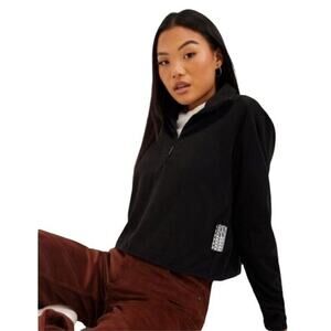Rains Fleece Half Zip Black Size Small